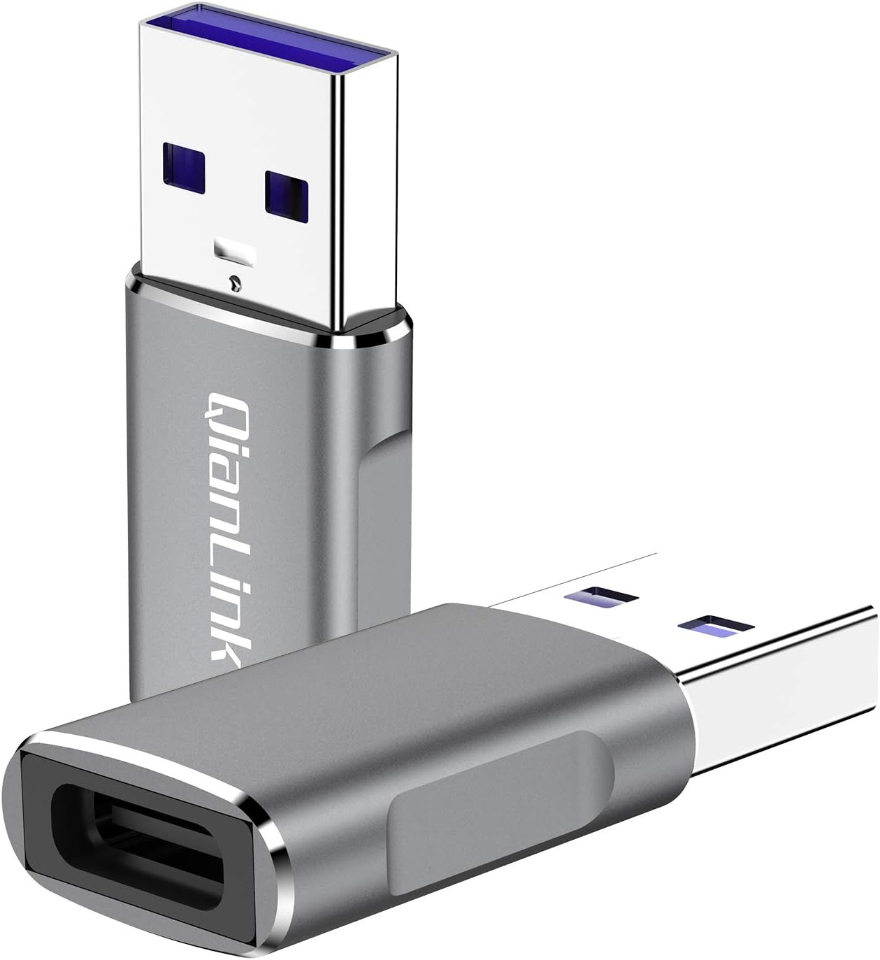 USB C Female to USB 3.0 Male Adapter (2-Pack),Double-Sided 5Gbps GEN 1 Type A Cable Connector Compatible with iPhone 11 12 Pro Max,iPad Pro/Air,Samsung Galaxy S21 21 Plus etc Charger Cord