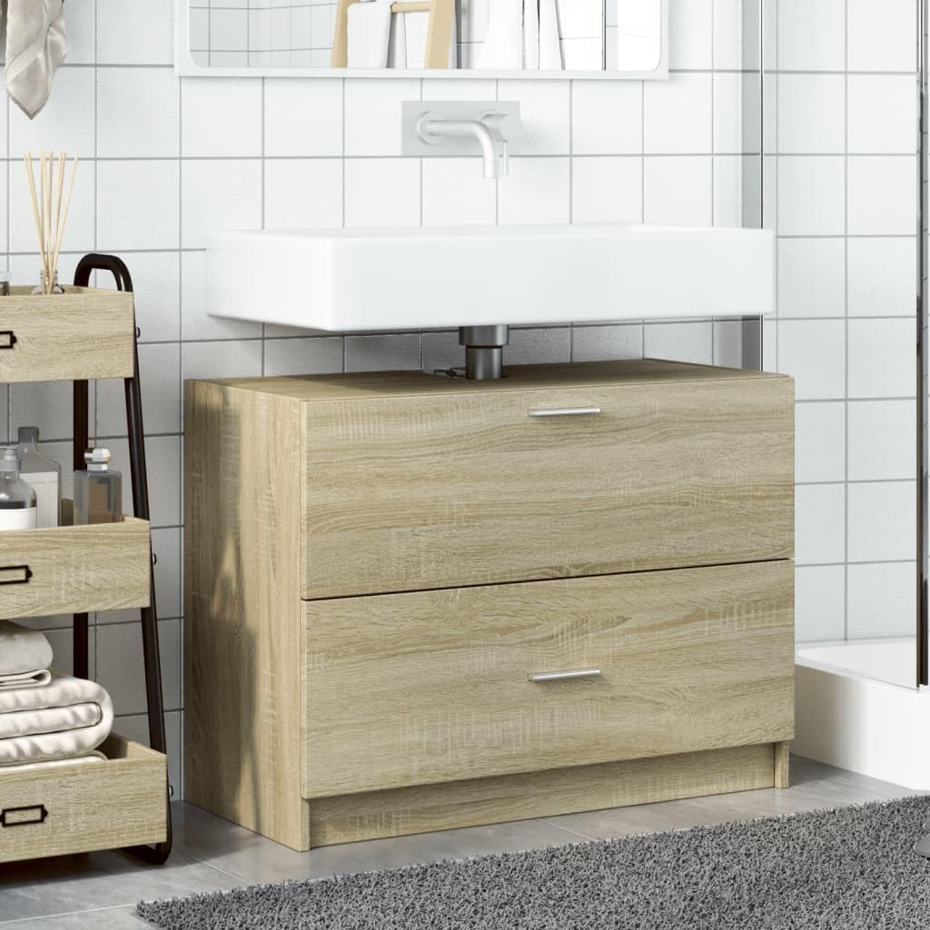 Armario de Lavabo Madera de ingeniería Roble Sonoma 78x37x59 cm,Mobiliario,Muebles de baño,25.9kg-848117