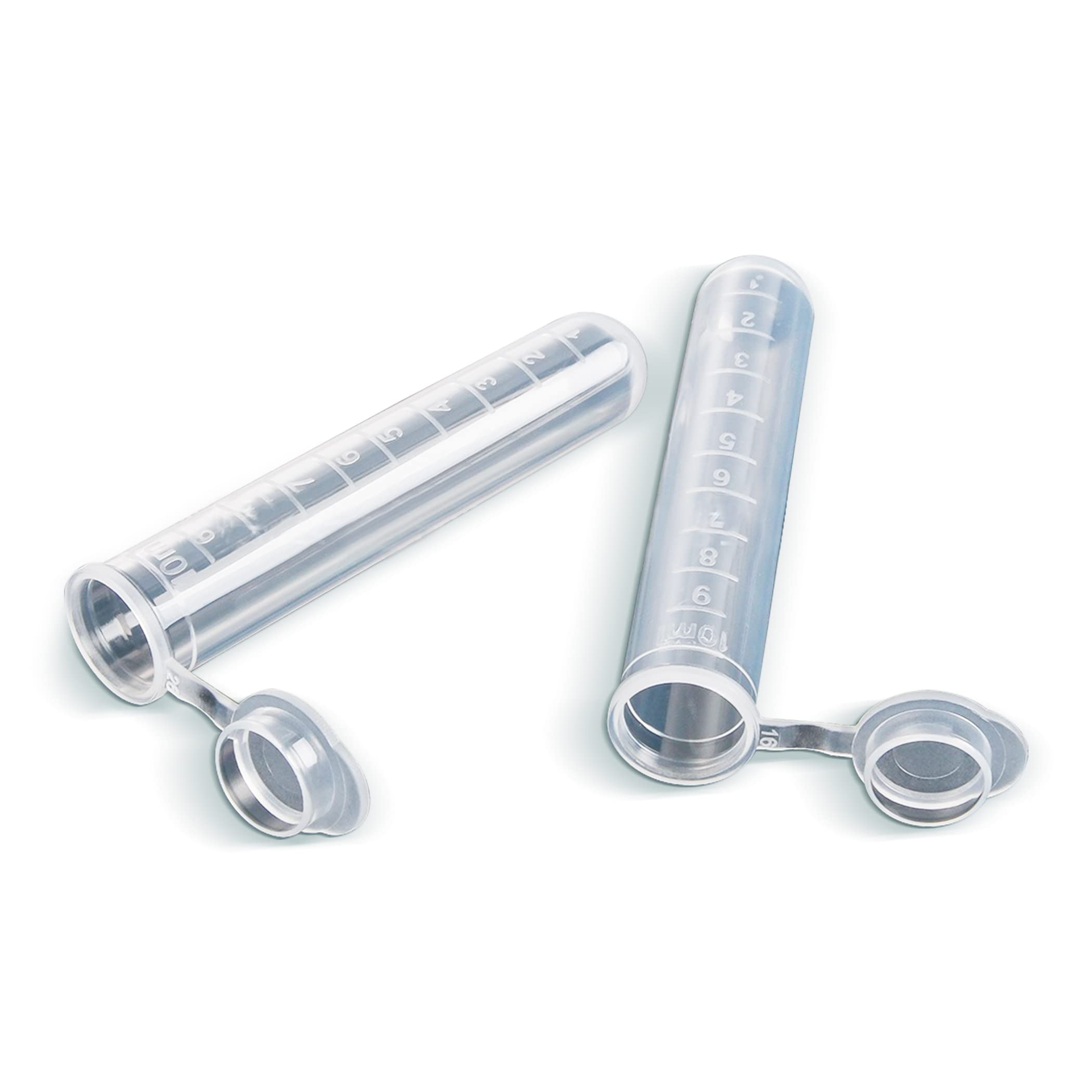 16 tubi da centrifuga in plastica da 10 ml, con tappo a scatto, tubo graduato in polipropilene, fondo rotondo, trasparente, contenitore per barba, campioni di lievit