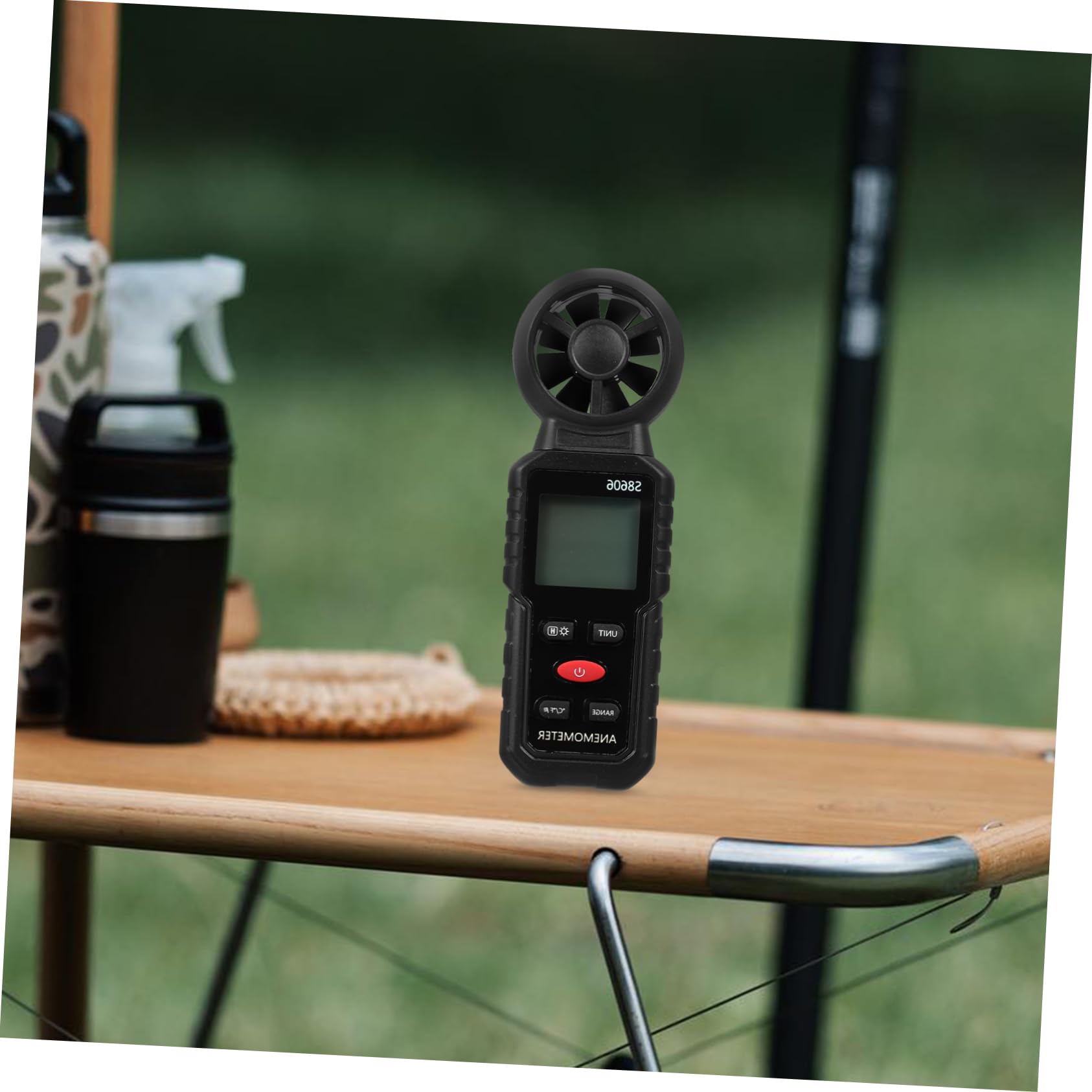 Anemometro Portatile per Misurazione Vento, Plastico, Nero