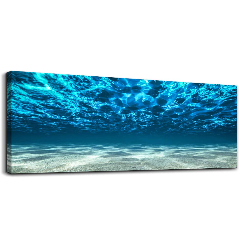 Print Artwork Blue Ocean Sea bedroom Wall Art Decor Poster Artworks For living room Canvas Prints Picture Seaview Bottom View Beneath Surface Pictures Painting Canvas Modern Seascape Home Office Decor