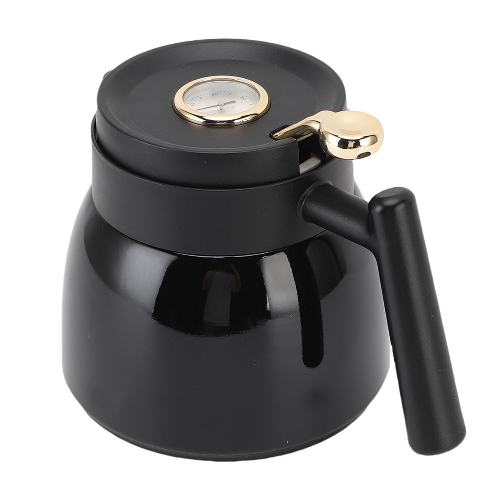 Café de Aislamiento de Vacío, té Térmico con Filtro de 880 Ml de Dispensador de Jarra de Bebidas de Agua, Pantalla de Temperatura Mecánica (BLACK)