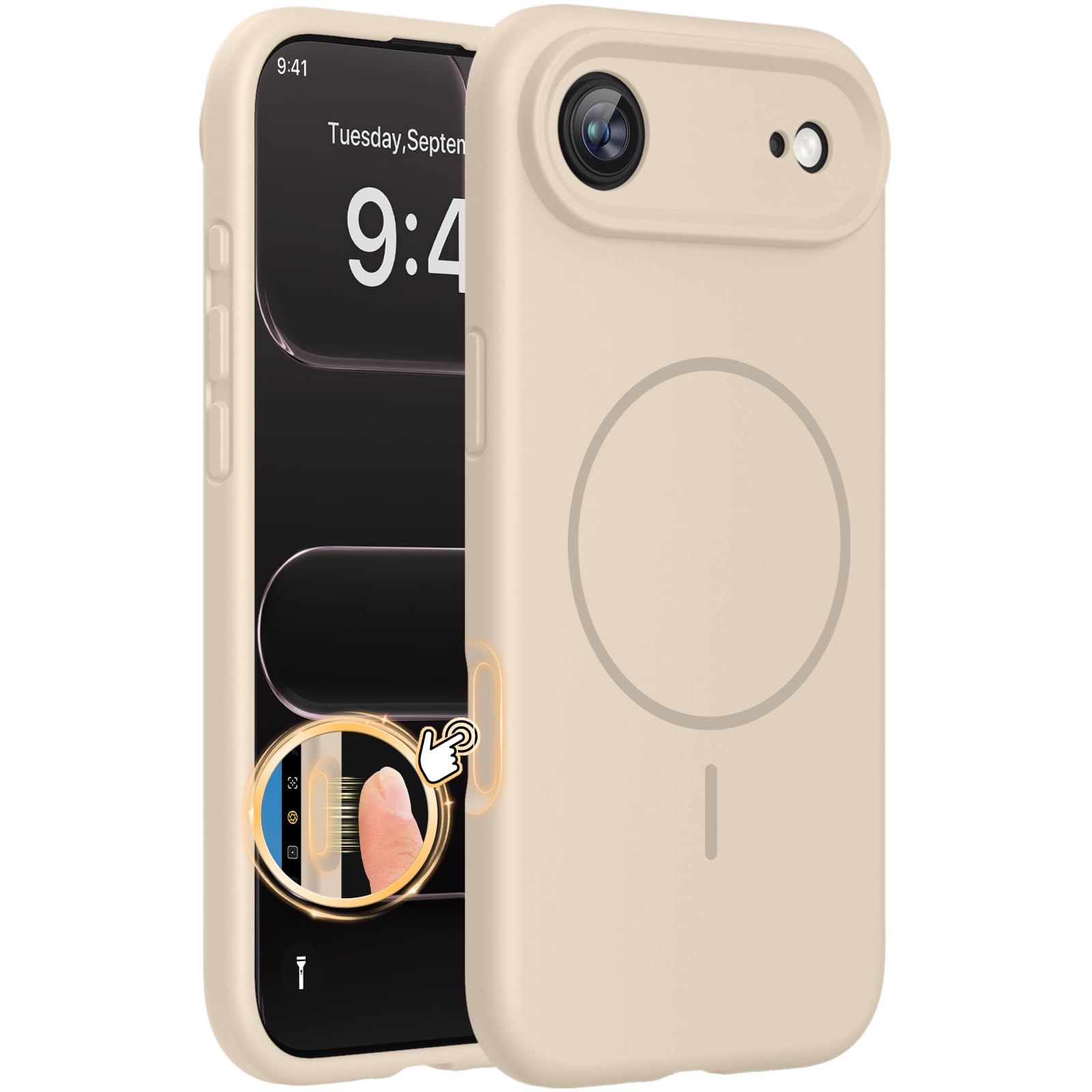 Miracase Magnetic for iPhone Air Case, Silicone, Sand