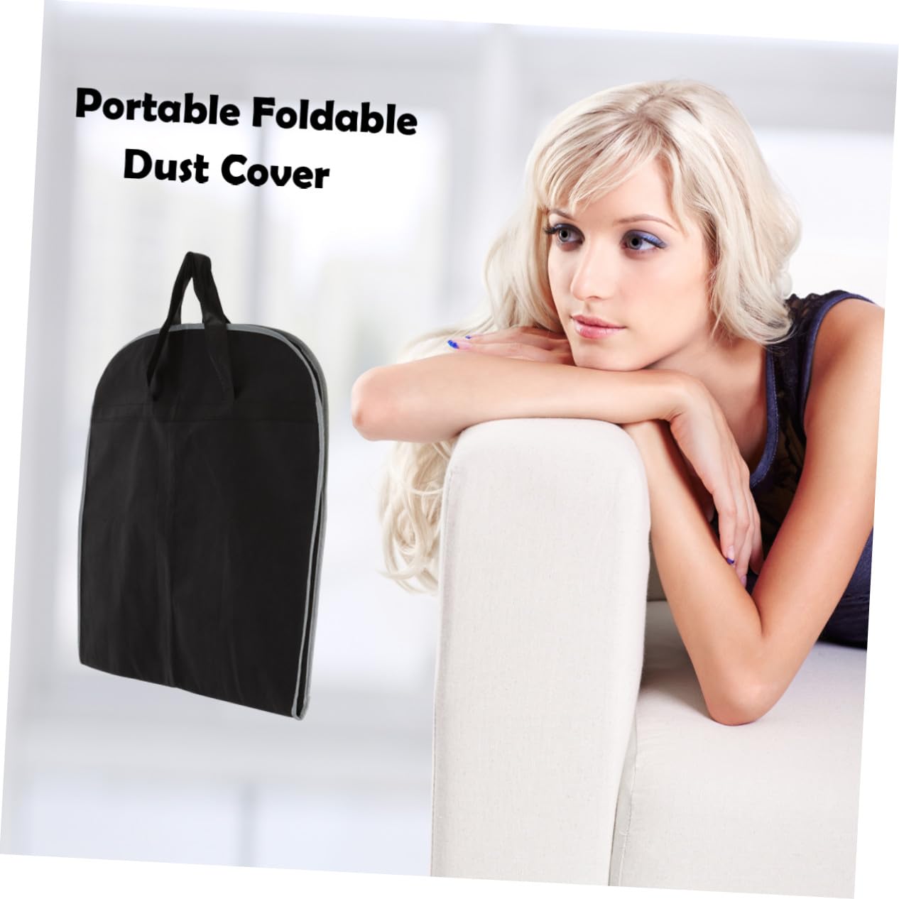 Funda de Viaje para Ropa Negra, 3 Unidades, No Tejido | Asas y Cremallera Completa, Formato 101x60cm, Bolsillo de Identificación y Ranura para Gancho