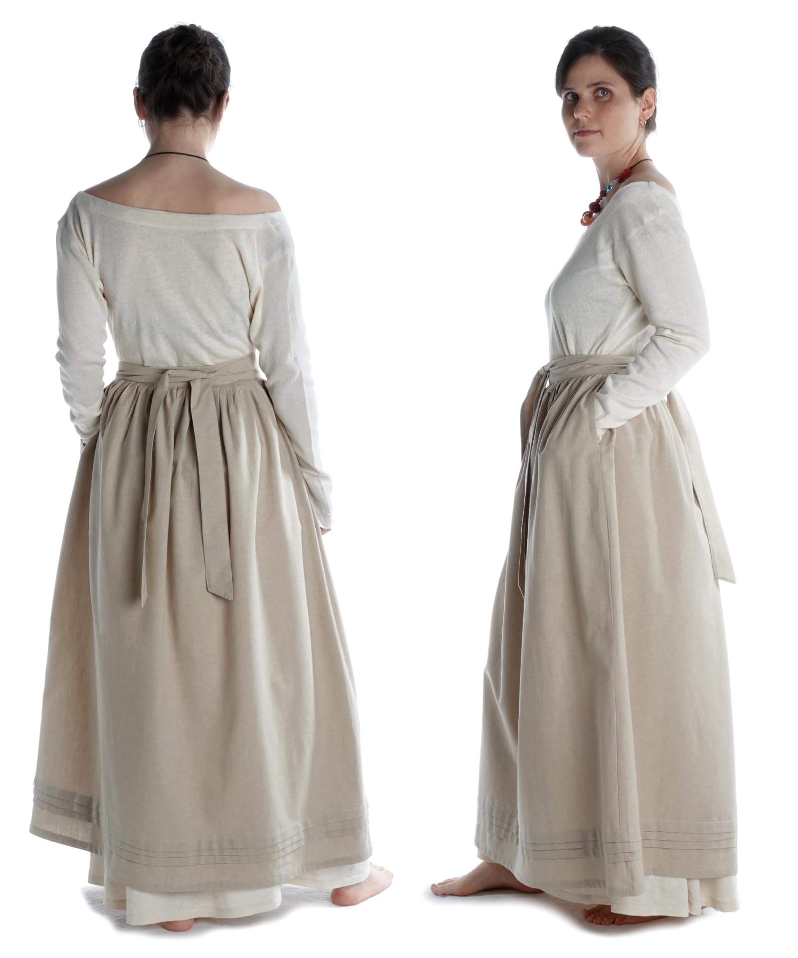 Mittelalter Schürze Widga aus Baumwolle Violett, Hanffarben, Schwarz, Hellblau S/M,L/XL,XXL/XXXL Gewandung LARP