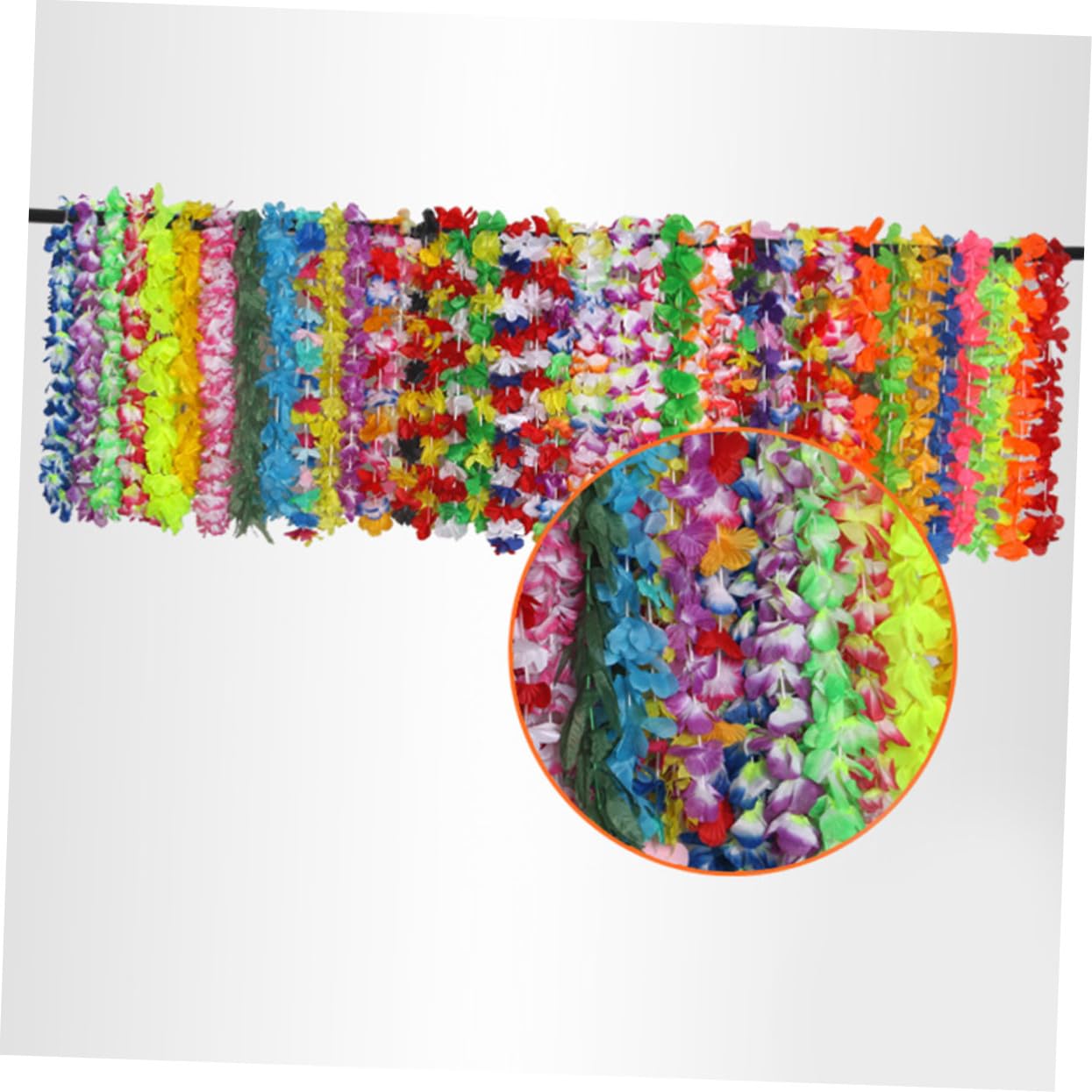 SOLUSTRE 42stücke Hawaii-blumenkette aus Künstlichen Blumen für Tropische Luau-Party-Accessoires Bunte Hawaii-Halskette für Strandfeste und Partydekorationen Zufälliger Stil