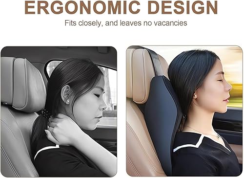 Miniatura 7 de Cojines para reposacabezas de asiento de automóvil, almohada ergonómica de espuma viscoelástica 3D para el cuello del auto con funda extraíble,