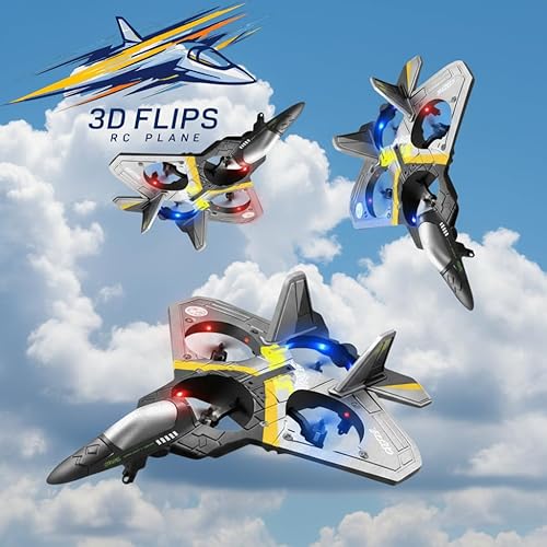 Miniatura 4 de Sky Riders Rc Jet Plane with Light, Foam Remote Control Airplanes for Gift Chirstmas, RC Airplane Fighter Jet 360° Flip Fighter Jet Toys, Stunt