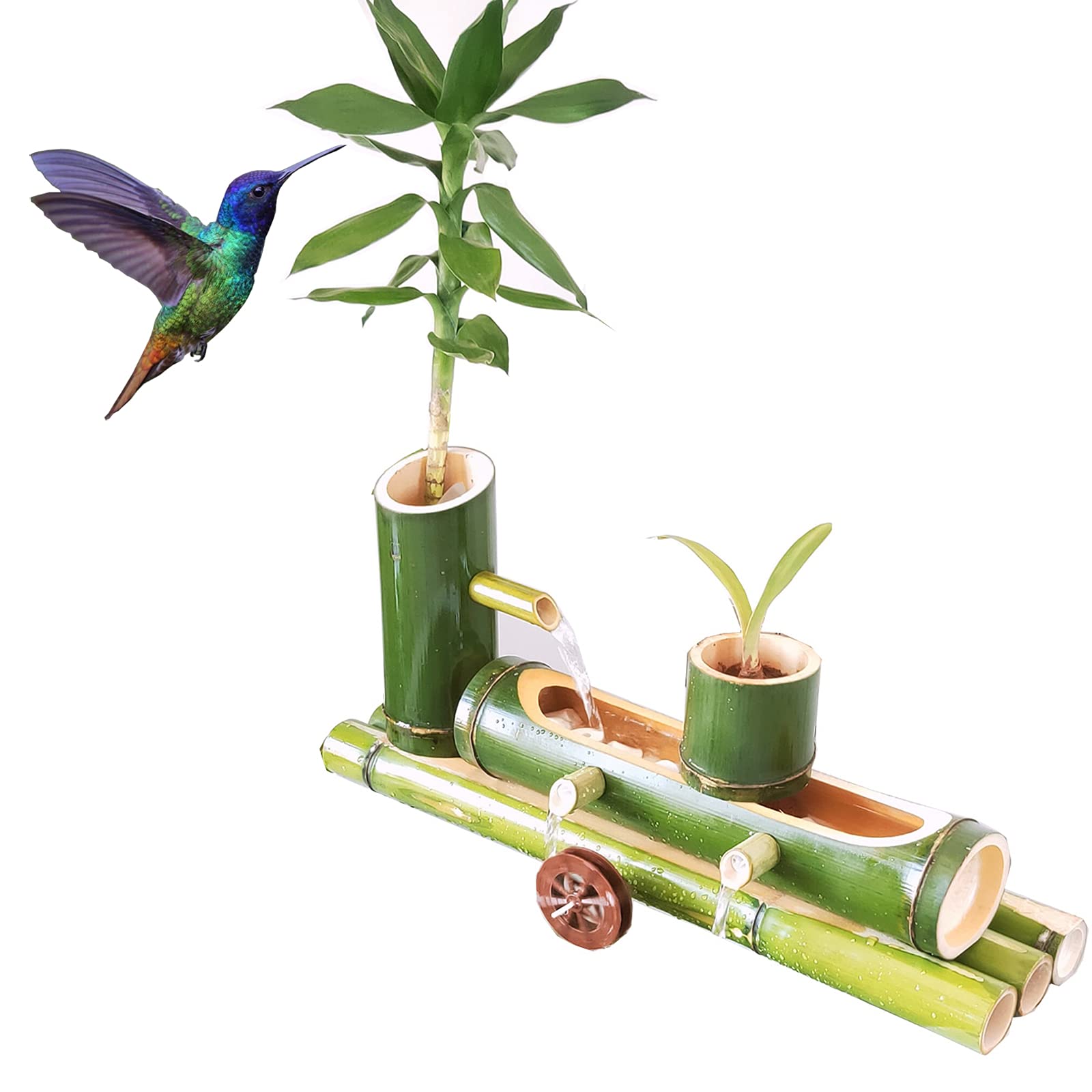 asdchZen Water Features For The Garden Bird Bath Water Feature Pump Bamboo Fountain Is Good For Health, Cool In Summer And Warm In Winter. It Is A For Friends,45Cm/17.7In,60cm/23.6in