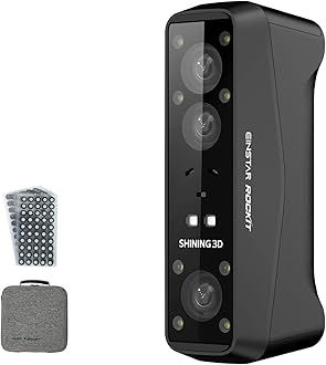 Shining3D [ Einstar Rockit Wireless Laser 3D Scanner ] with Scanning Software, 38 Laser Lines, 7 Parallel Laser Lines, 0.05mm HDR for Reverse Engineering, Manufacturing and Art