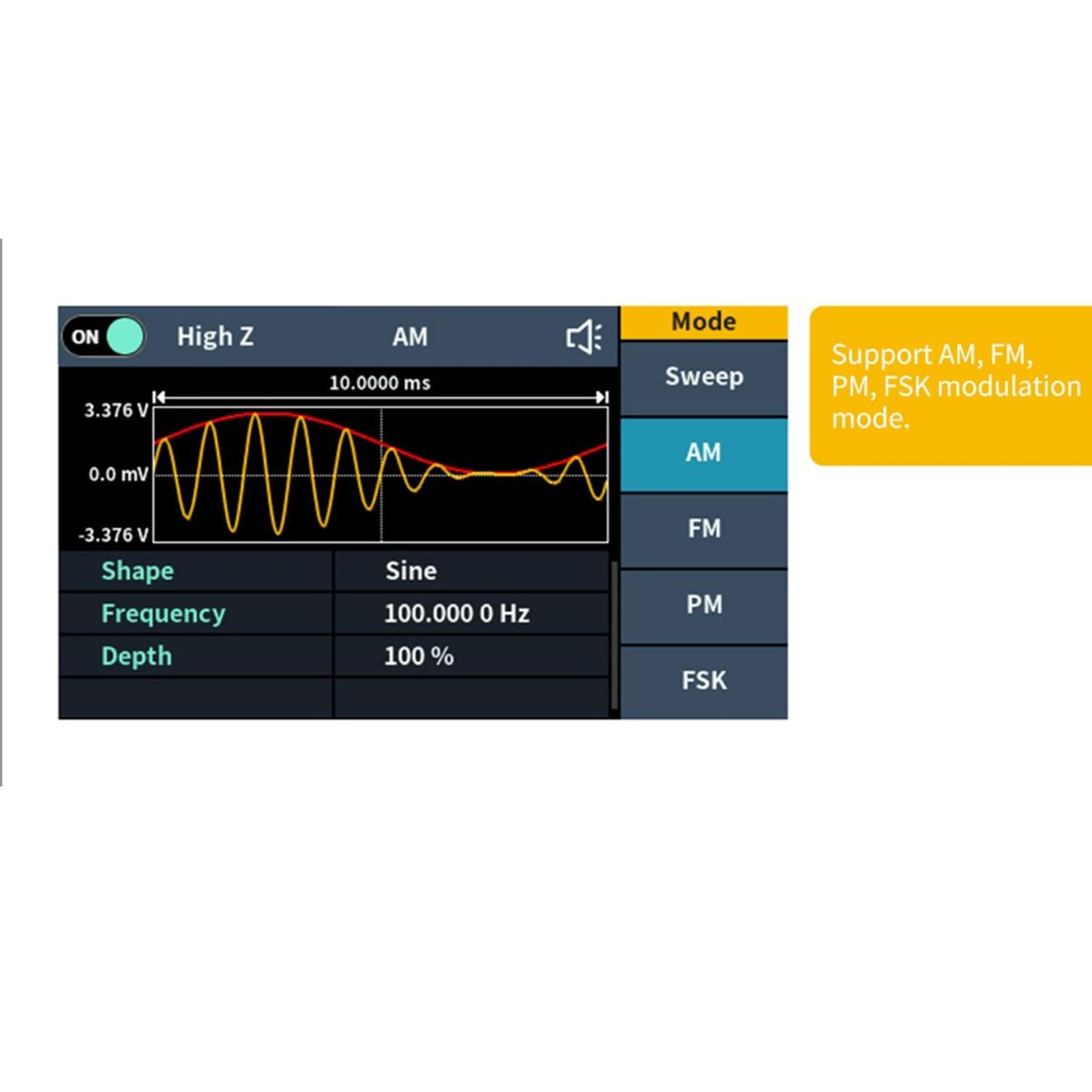 60MHz Signal Generator, Breiter Frequenz Bereich 1uHz Bis 60MHz mit 160 Willkürlichen Wellenformen, für Elektronische Experimente Kommunikation Tests (EU -Stecker)