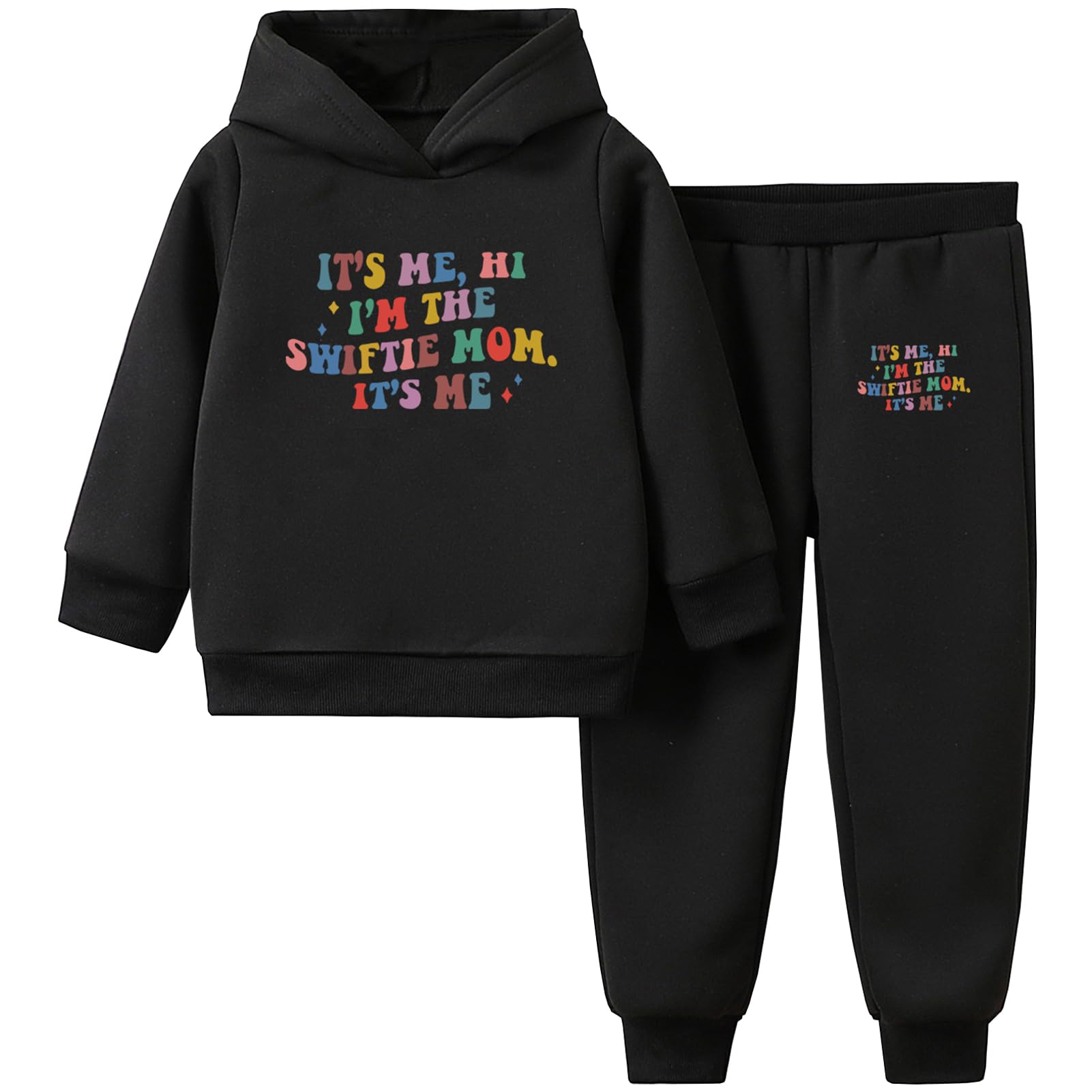 Chandal Niño Capucha Cómodo Unisex Primavera Otoño Ropa Deportiva Informal Estampado Letras Sudadera Manga Larga + Pantalones Jogger Conjunto 2 Piezas para Edad 5-15 Años