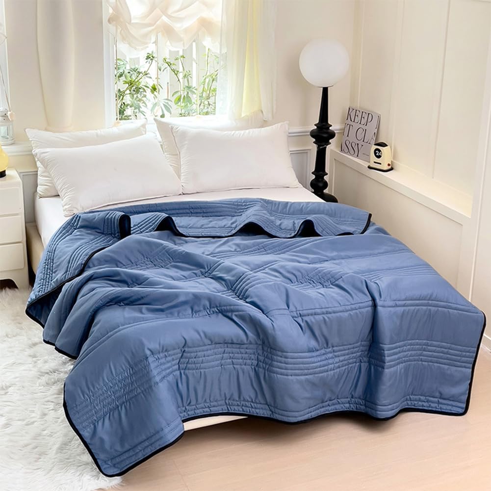 Coperta rinfrescante calmante per la notte, coperta rinfrescante per dormire durante la notte, leggera e traspirante, reversibile per tutte le stagioni, lavabile in lavatrice (cammello, 150 x 200 cm)