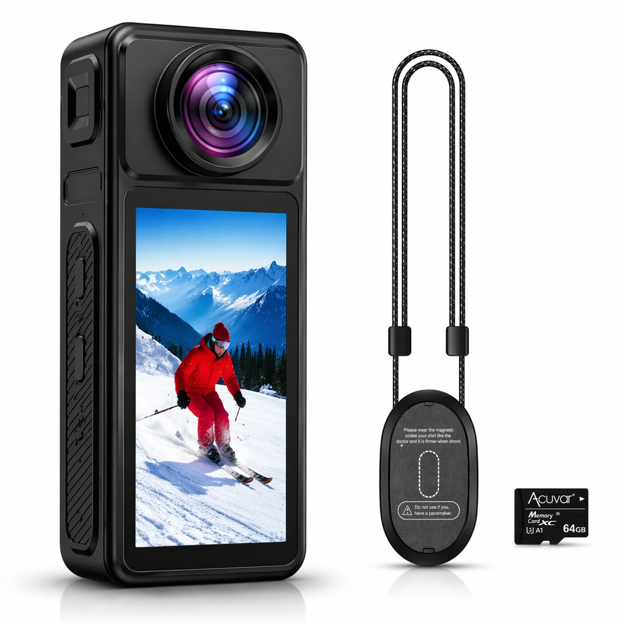 Acuvar 4K Thumb Action Camera with WiFi & Magnetic Lanyard – Mini Pocket Wearable Camera, 270° Rotating Lens, EIS Stabilization for Vlogging, Skiing, Hiking & Sports-image-40