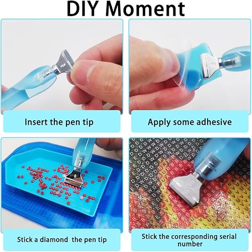 Miniatura 6 de FineGood Kit de 31 piezas de herramientas de pintura de arte de diamante, accesorios de bolígrafo de pintura de arte de diamante, bolígrafos