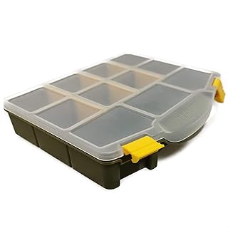 Kerafactum - Scatola per viti per riporre piccoli oggetti con coperchio e scomparti, contenitore vuoto per viti, piccolo organizzatore 1 verde