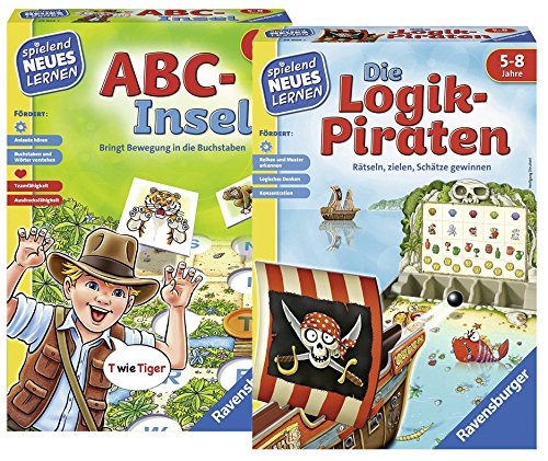Preisvergleich Produktbild Ravensburger 24952 ABC-Insel Lernspiel 24969 Die Logik-Piraten Lernspiel