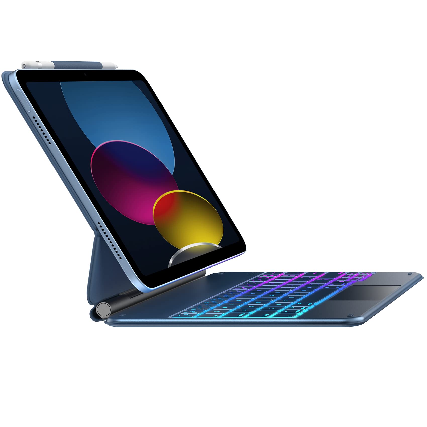 Photo 1 of typecase Edge Keyboard for iPad 10th Generation (10.9", 2022) - 10 Colors Backlit, Thin, Multi-Touch Trackpad, BT, Magnetic Clasp Keyboard Case for iPad 10th Gen 10.9 - Pacific Blue ??Pacific Blue