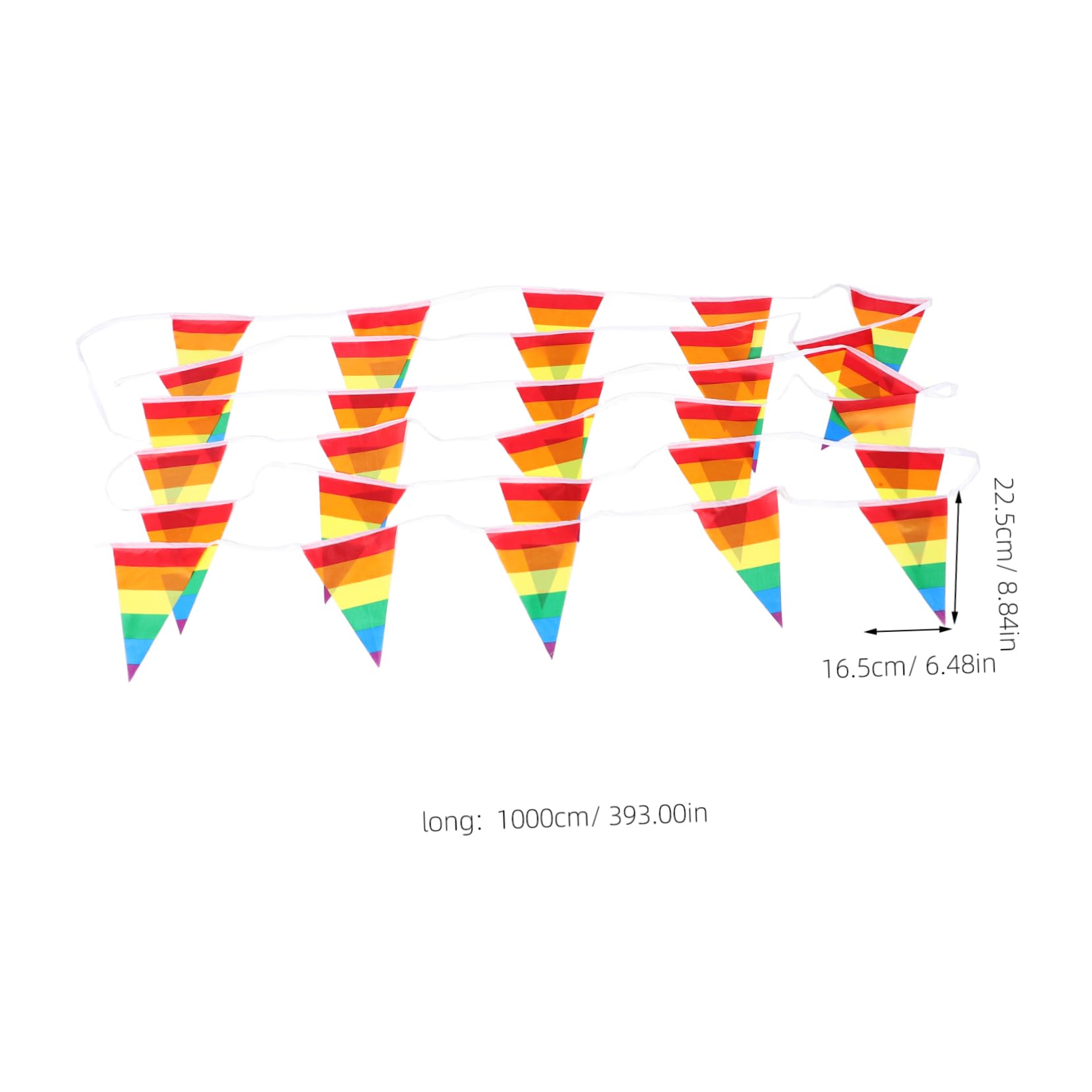 BRIGHTFUFU Triangle Flag Banner Festive Rainbow String Garlands for Weddings Birthday Bar Decor Pride Parade