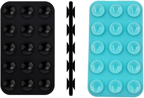 Paquete de 2 fundas de silicona con succión para teléfono de doble cara, accesorio de teléfono manos libres de silicona para iPhone y Android,
