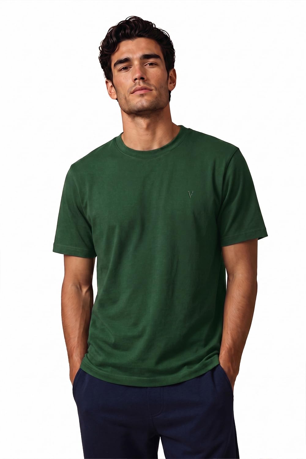 van heusen Men’s Crew Neck T-Shirt – Soft & Breathable Cotton | Regular Fit | Comfortable Everyday Casual Wear | Short Sleeves | Summer Favorite |Solid Colors | Style 60052-picture-39