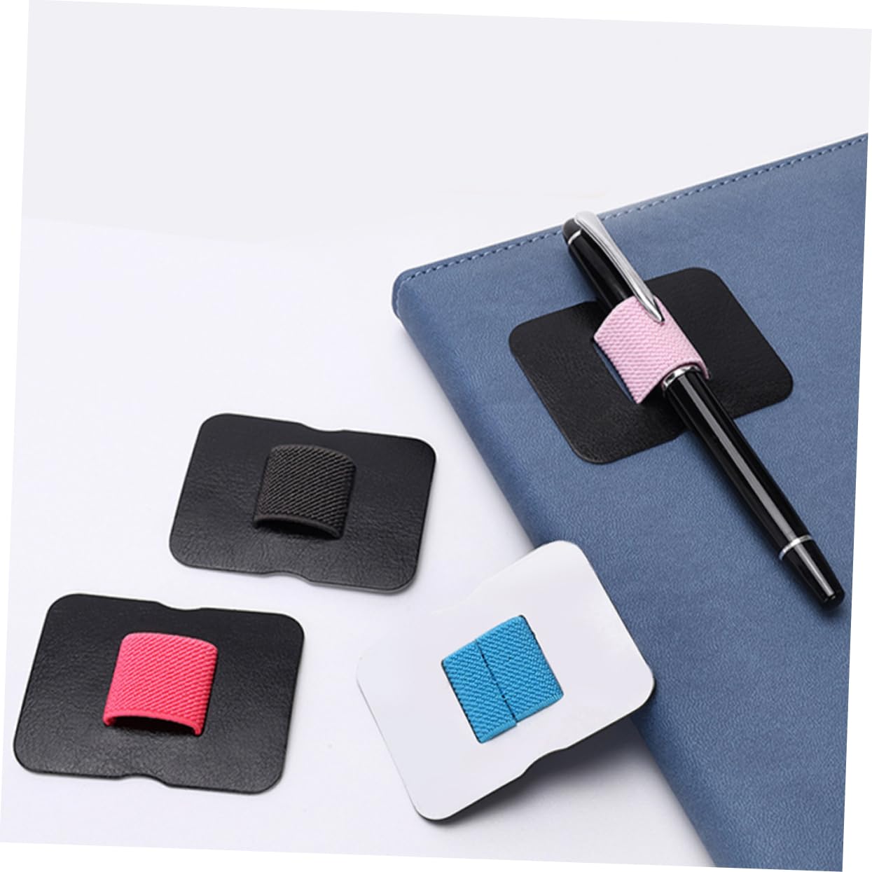SEWACC 50stücke Teiliges Selbstklebender Pu Pen Holder Mit Elastischem Band Praktische Stifthalter Für Notebooks Und Tablets Farben Erhältlich Installieren