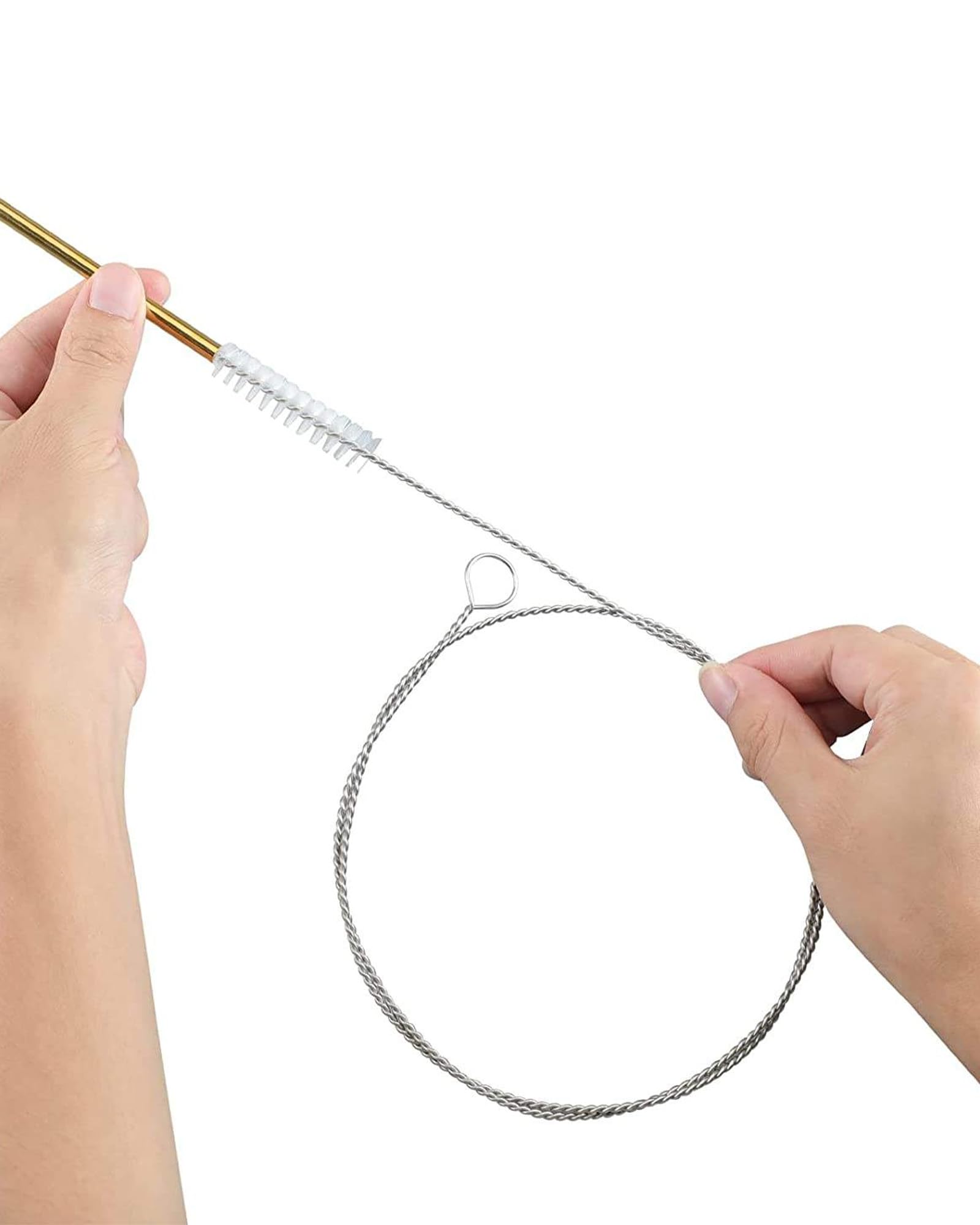Cepillo Limpieza 2 Piezas Blanco,100 cm de Largo,Flexible y fácil de Usar,Tamaño Extralargo,Adecuado para pajitas,Mangueras,Botellas y Mangueras de Desagüe de Refrigeradores.