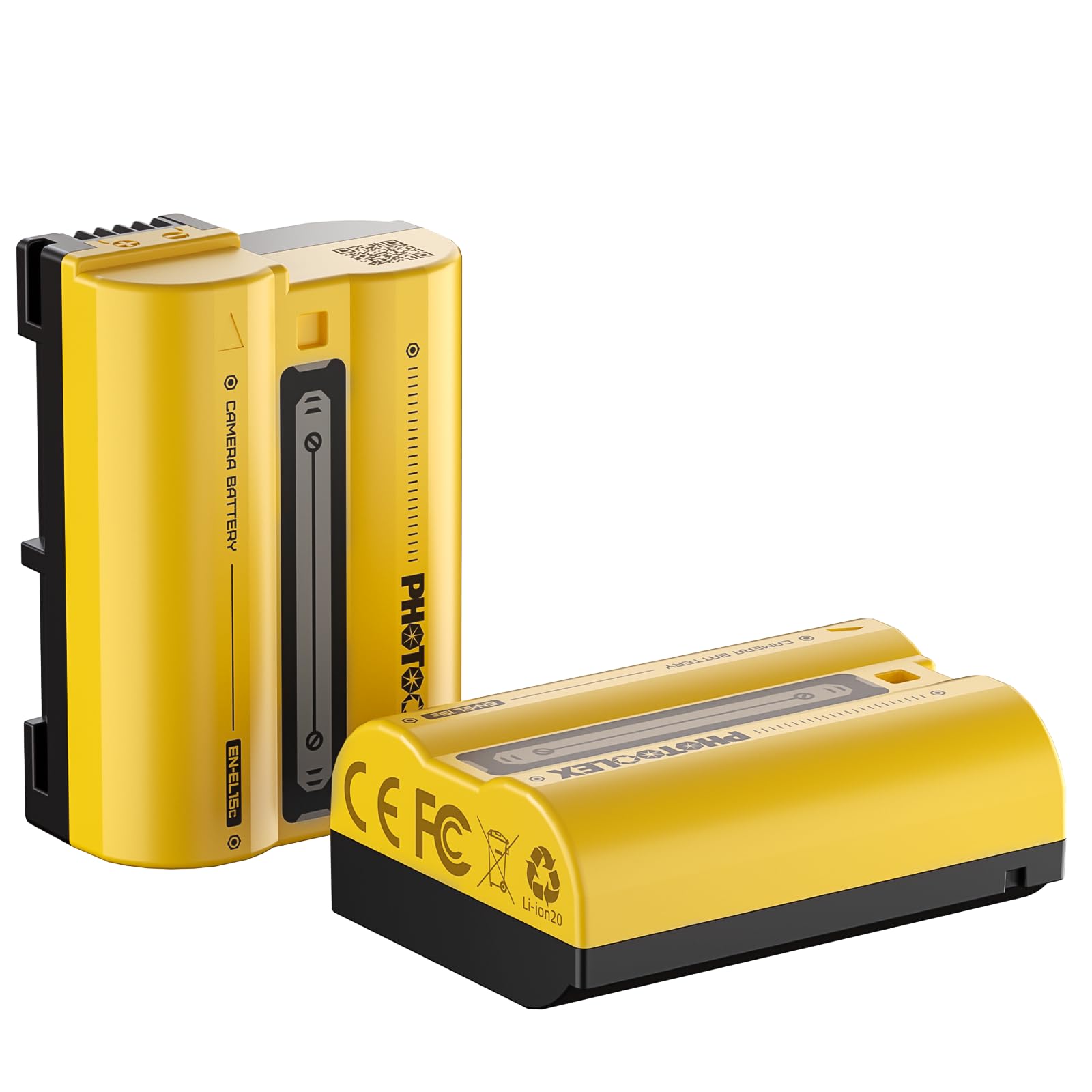 PHOTOOLEX 2er-Pack EN-EL15c Kamera-Akku, 2520 mAh USB-C Schnellladefunktion wiederaufladbarer Ersatzakku kompatibel mit Nikon ZR Z8 Zf Z6iii Z7II Z7 Z 6II Z6 Z5 D850 D810 D810A D780 D750 D7500 D7200