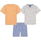 Nautica boys 3pc Shirt Short Set