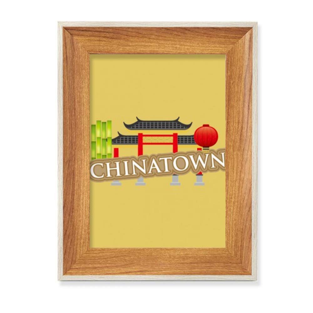 Cadre de photo en bois de bureau lanterne China Town et affichage tableau art
