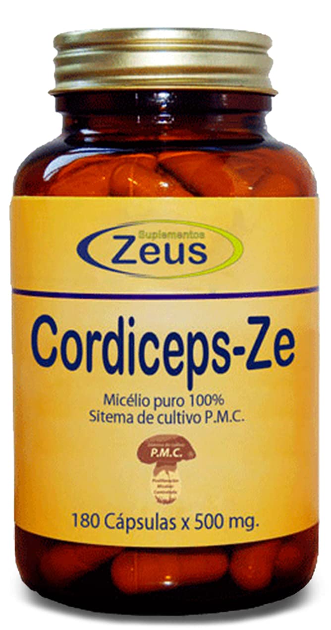 Suplementos Zeus CORDICEPS-ZE | Contribuye al funcionamiento normal del sistema inmunitario | Complemento Alimenticio a base de Cordyceps y Vitamina C | 100% Vegano | 180 Cápsulas Vegetales