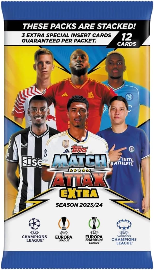 2023/24 Topps Match Attax Extra 12 Card Booster Pack - Look for Lamine Yamal Rookie Cards, Geniune Autographs, and More