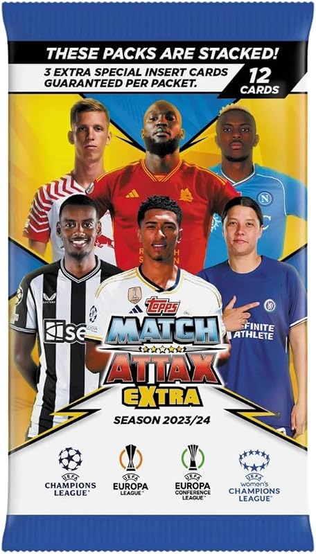 2023/24 Topps Match Attax Extra 12 Card Booster Pack - Look for Lamine Yamal Rookie Cards, Geniune Autographs, and More