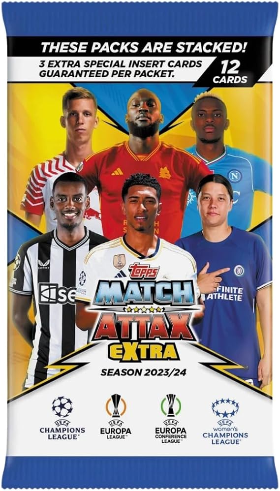 2023/24 Topps Match Attax Extra 12 Card Booster Pack - Look for Lamin Yama's Rookie Cards, Authentic Autographs and more