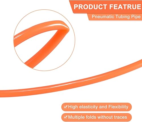 Miniatura 3 de MECCANIXITY Tubo de tubo neumático, 0.236 in x 0.157 in, 525 pies, 524.9 ft, tubo de manguera de tubería de línea de aire de PU, color rojo para