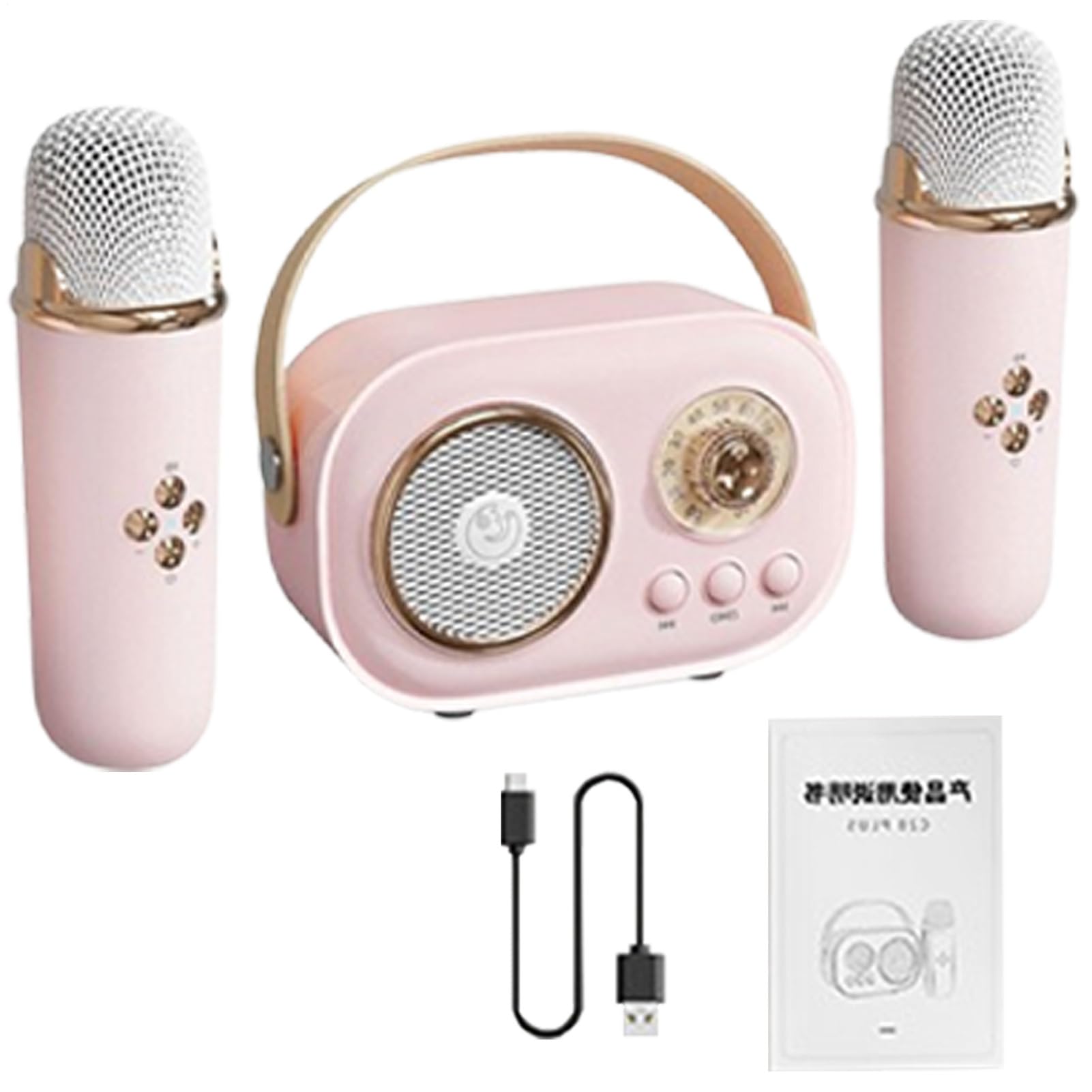 Kit de Altavoces inalámbricos para Karaoke, para niños pequeños, con Cable | de carga, altavoz de entretenimiento en casa para mujeres