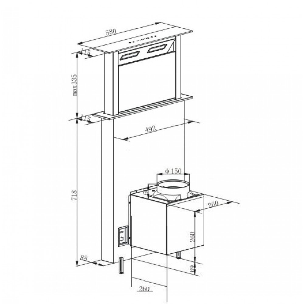 Buy Cookology Downdraft Cooker Hood, Builtinto Island Worktop