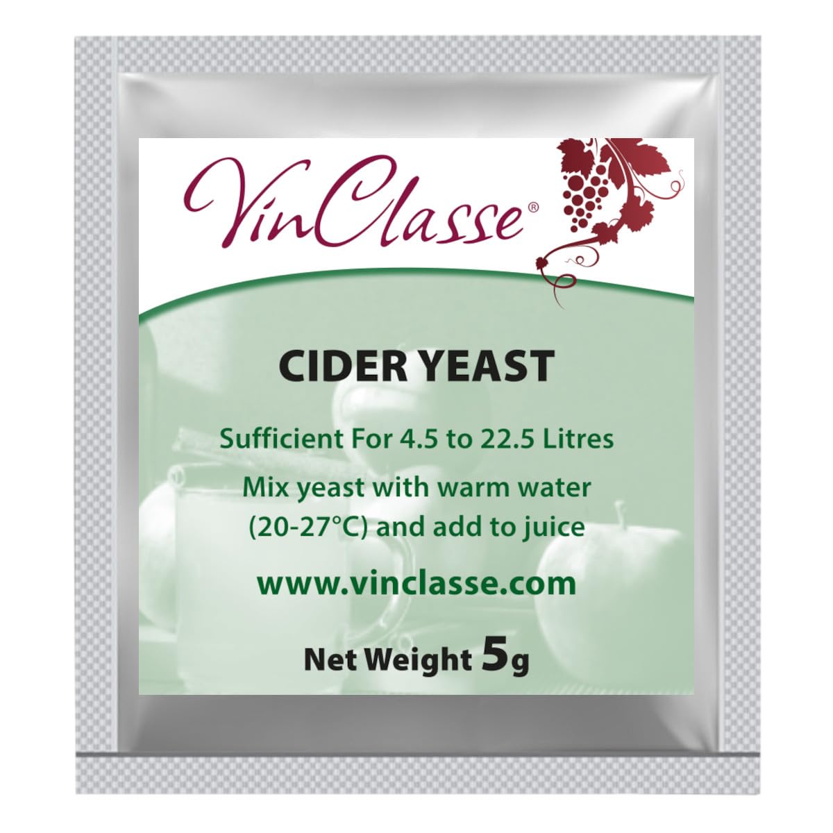 Vinclasse Cider Yeast - 5 Gram Sachet.
