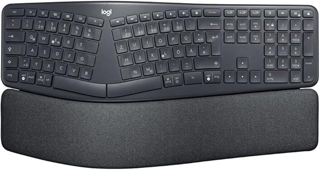 Logitech ERGO K860 Ergonomic Split Keyboard, QWERTZ German Layout - Grey