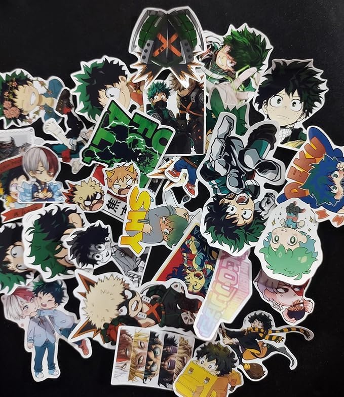 Image of Deku and Shoto Laptop Stickers Pack of 25 Stickers Perfect for Laptops /Mobile /Guitar etc. (Deku & Shoto)