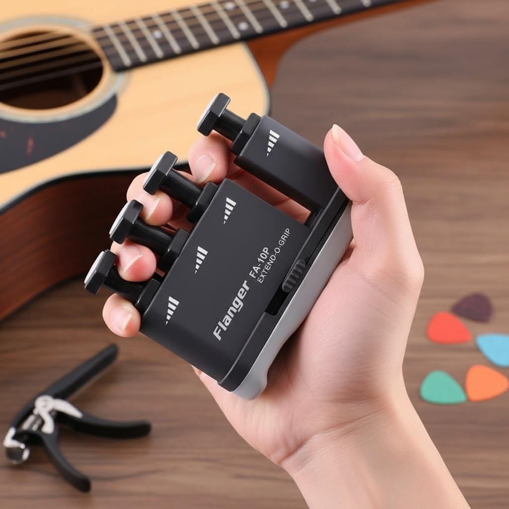 Finger Exerciser Hand Grip Strengthener Guitar Finger Grip Strength Trainer for Athletes Guitar Players Musicians & Physical Finger Training