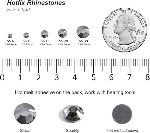 Vista 40 de 6000 diamantes de imitación termoadhesivos a granel, diamantes de imitación azules para ropa de manualidades, cristales termoadhesivos