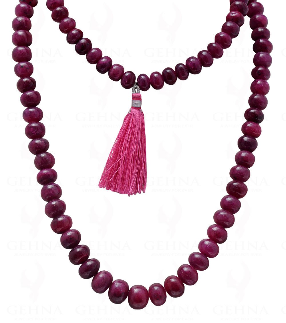 gehna 32" Inches Long Ruby Gemstone Cabochon Bead Strand-picture-14