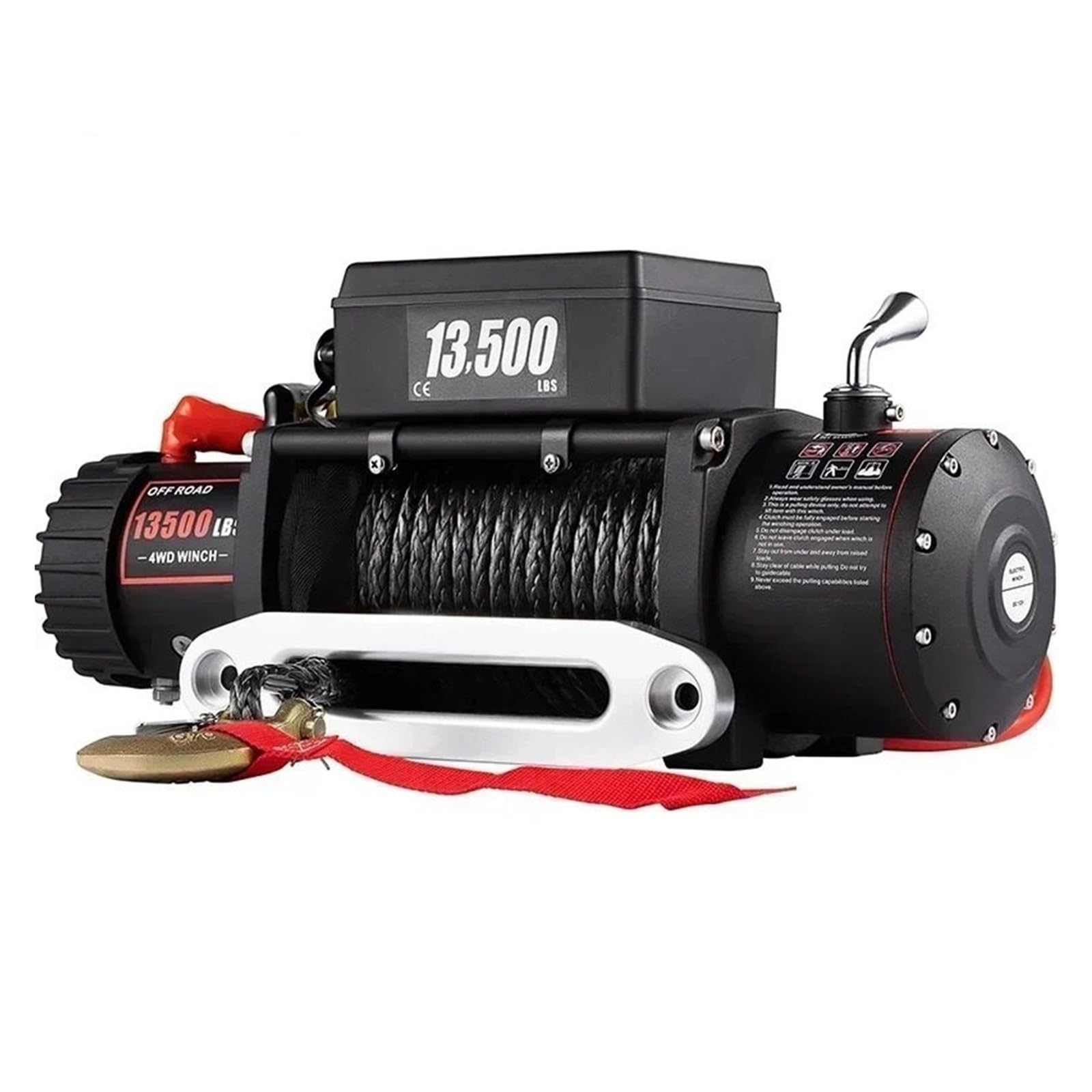 Wciągnik łańcuchowy Elektryczna Wciągarka 13500LBS Wciągarka Elektryczna 12v 27M/92FT Wciągnik Treuils Do Podnoszenia Liny Syntetycznej Do Przyczepy Samochodowej 4X4 Ciężarówka ATV