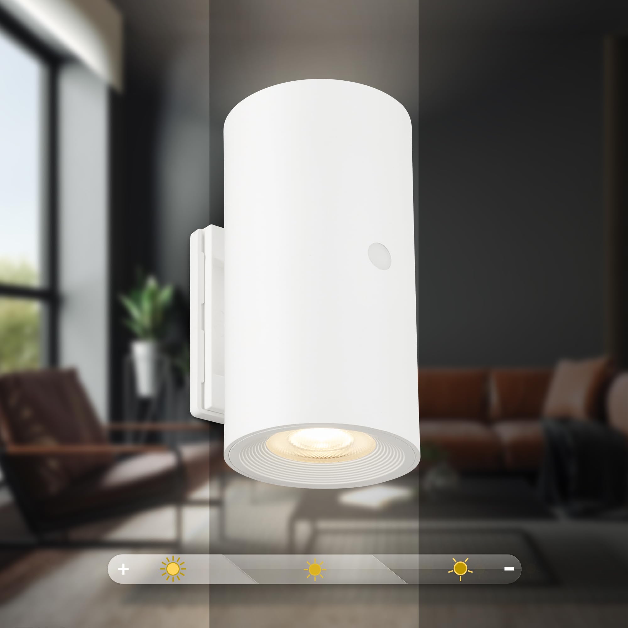 BRILONER Sticklights lampa ścienna bez prądu i wiercenia z baterią, dotykowa, możliwość ściemniania, ciepła biel, bezprzewodowa, do ponownego ładowania, na ścianę, 6,1 x 12 cm, biała