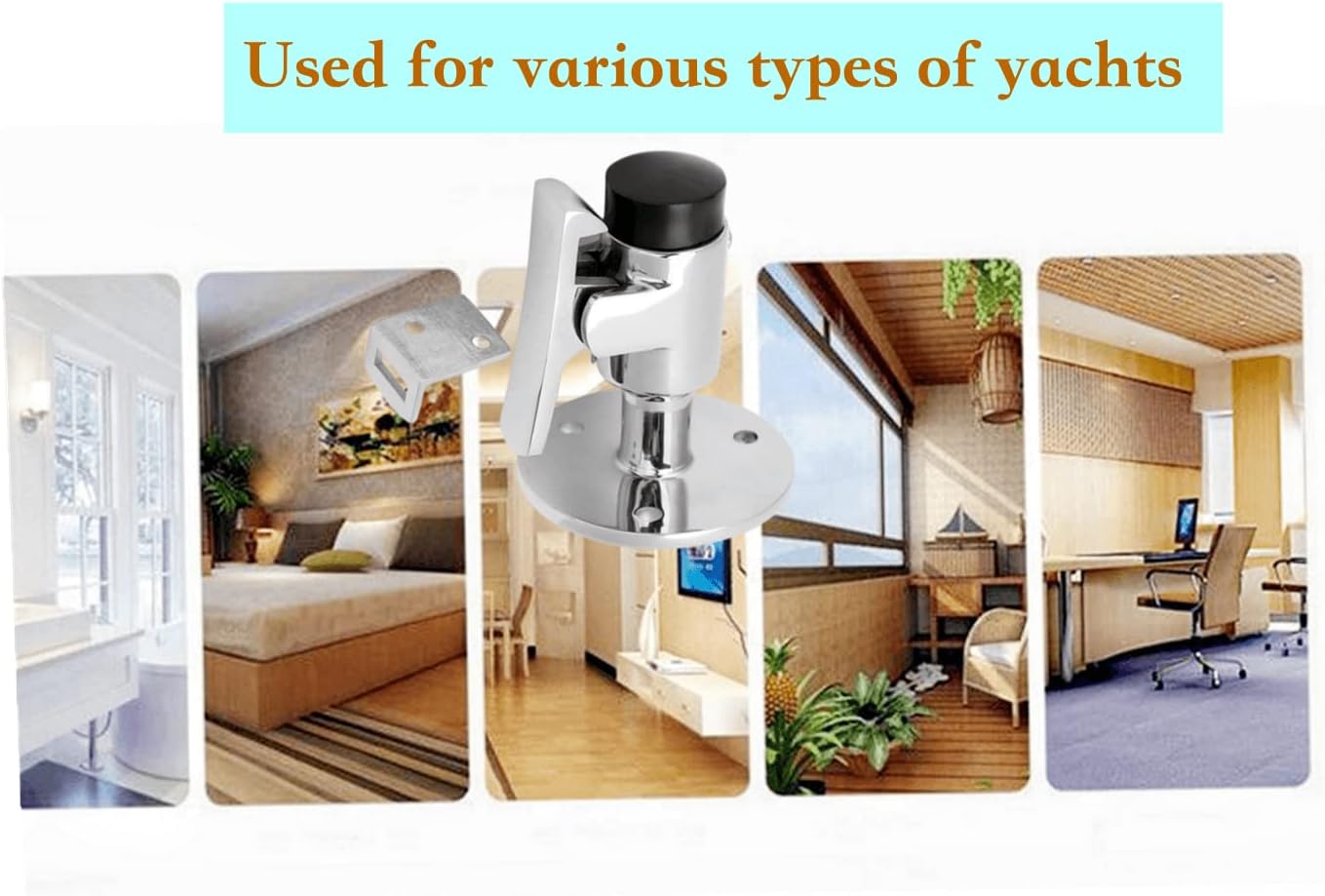 2 Sets Stainless Steel 316 Boat Door Stop Stopper Catch Door Holder Floor Knob Yacht RV Motorhome Camper Spring Latch Marine Hardware W/Fastener (2Sets)