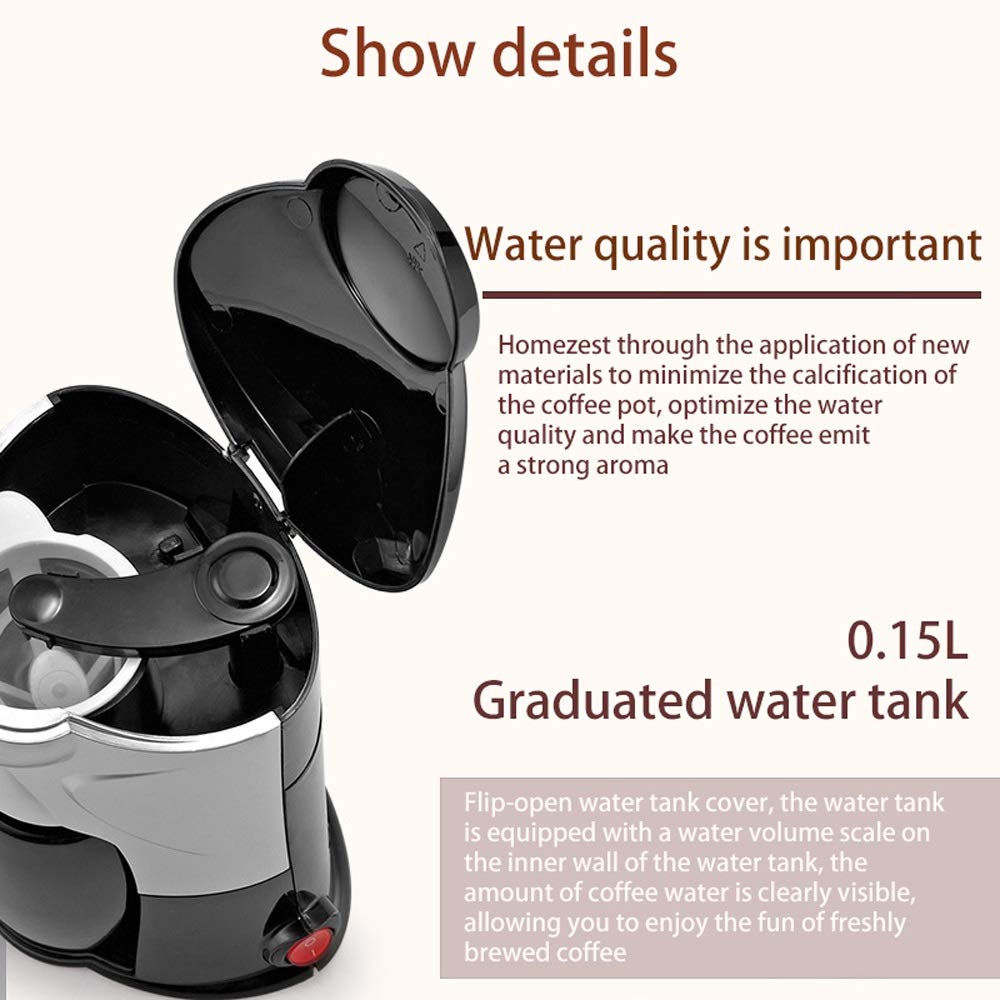 CUNTO Macchina per il caffè Macchina per caffè e tè Macchina per caffè americano mini americana portatile completamente automatica per la casa elegante Elettrodomestici UE