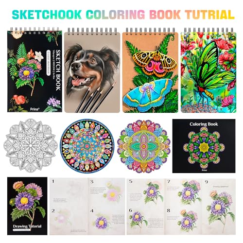 Prina PRINA-81 Drawing Set Sketching Kit, Pro Sketch Stuff Art Supplies With Rainbow, Colored, Graphite, Watercolor, Metallic, Charcoal Pencils, Sketchbook, Coloring Book, Gift Case For Artists Adults Kids thumb #5