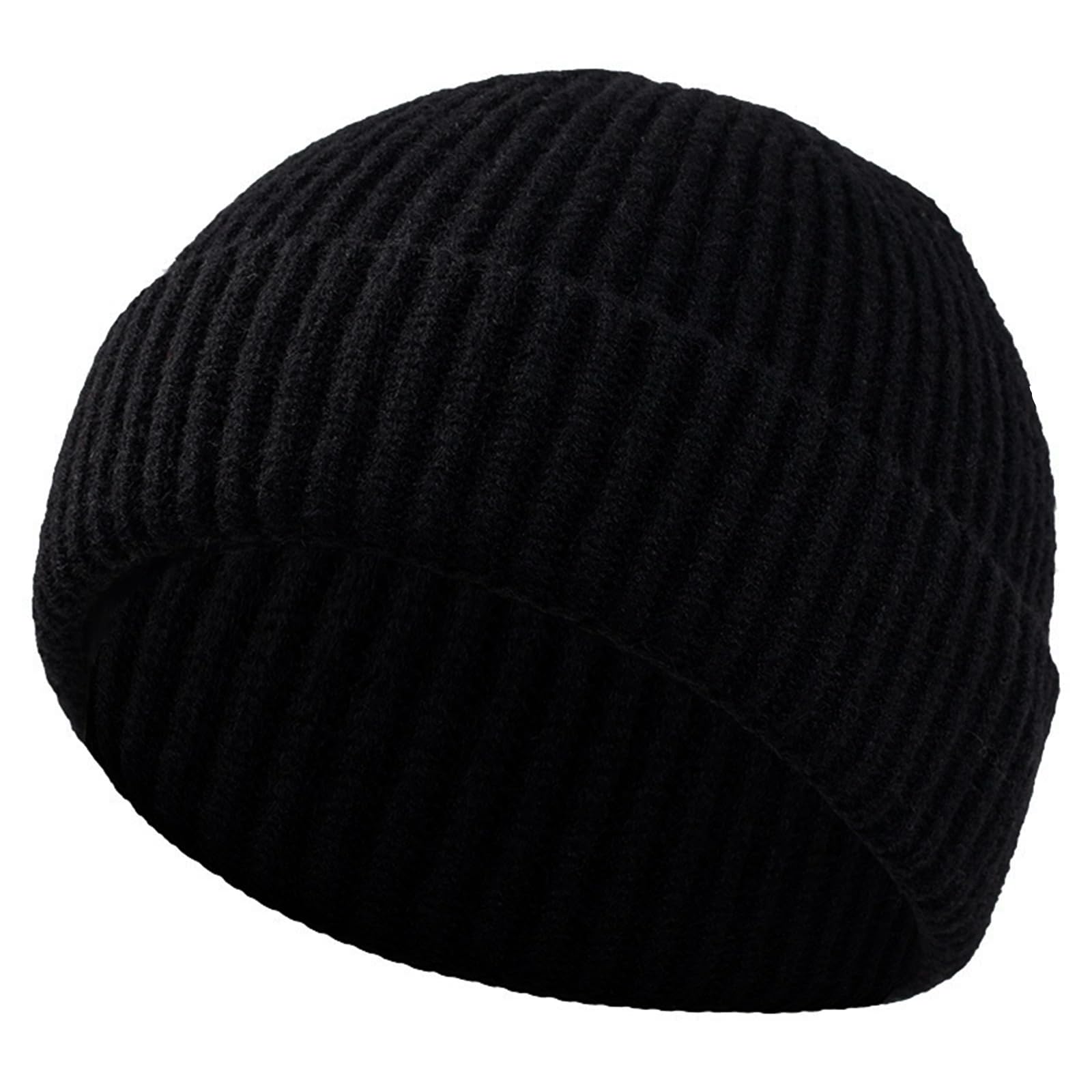 Makoto Nobu Beanie Hat Men Knit Cuff Trawler Beanie Caps Thermal Winter hat for Men and Women, Fisherman Beanie, Watch Cap, Unisex Gifts for Men Black