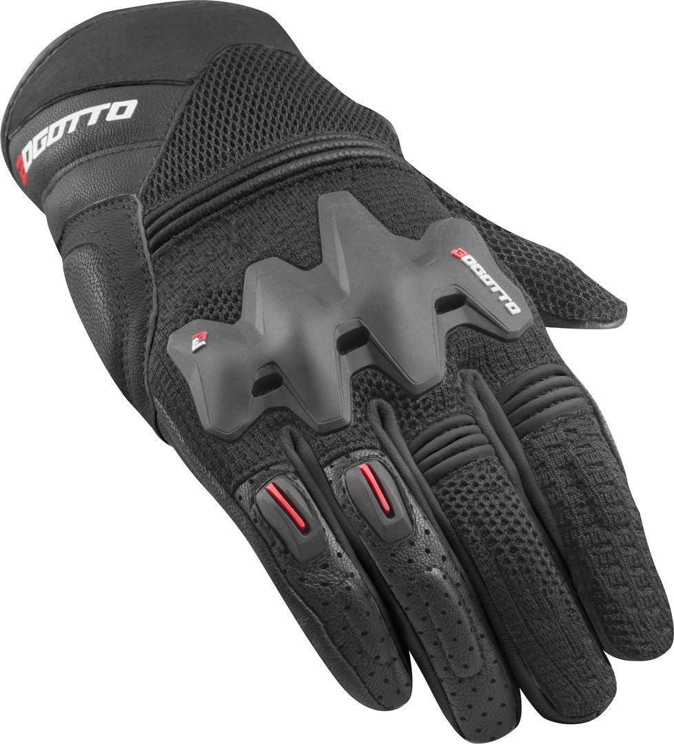 Bogotto Xatran perforowane rękawice motocyklowe, czarny, XS